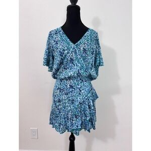 Poupette St. Barth‎ Mabelle Printed Mini Dress Floral Blue Size XS